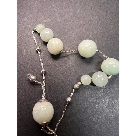 Burmese jade adjustable bolo sterling silver bracelet - Picture 13 of 15